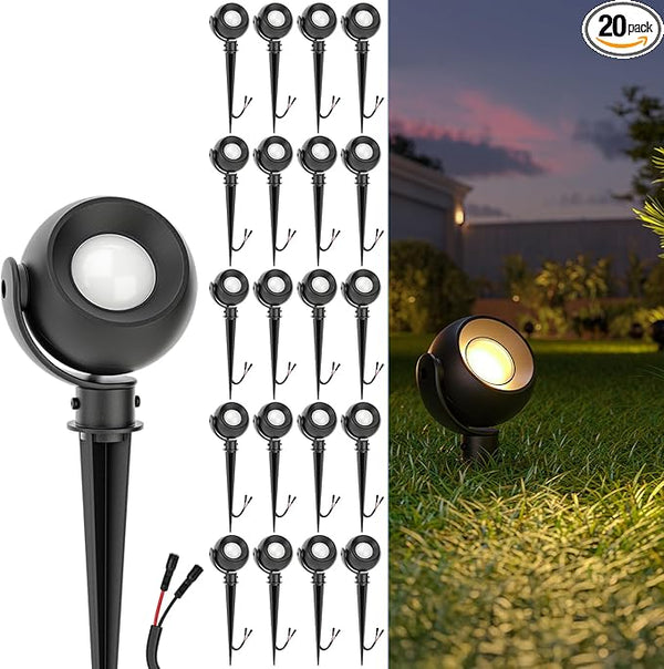 Sunco LED Low Voltage Spotlight Revolver, Sphere Shaped Garden Landscape Lights Outdoor [Luces para Jardin], 4W | Lumora