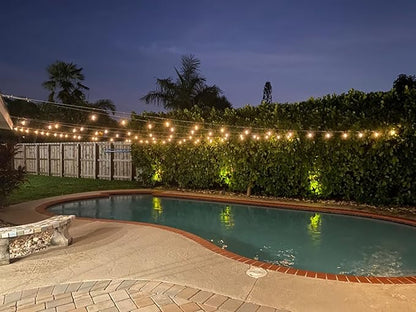 Brightech Bundled: 75Ft, 25 Bulbs Ambience Pro Solar Powered Outdoor String Lights, Commercial Grade Waterproof Patio Lights, 25 Edison Bulbs, Shatterproof LED Solar Christmas String Lights - 1W