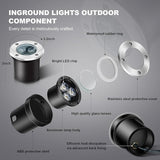 8Pack Low Voltage Landscape Lights with Connectors 3W LED 12-24V In-Ground Lighting IP67 Waterproof Garden Light | Lumora