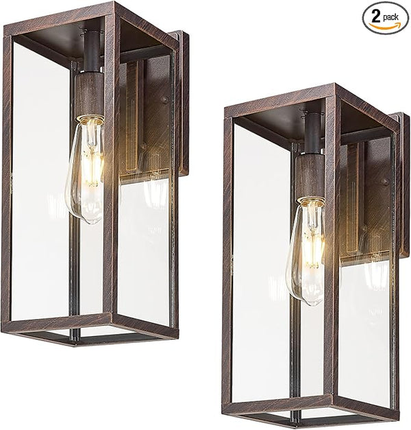 Bestshared Outdoor Wall Lights,15 Inch Exterior Wall Lanterns with Clear Glass, Anti-Rust Porch Lights | Lumora