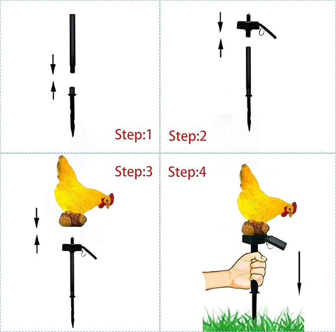 Outdoor Chicken Solar Lights: Garden Decor for Outside Patio Yard Cute Chicken Gifts for Housewarming Mother's Day Birthday