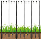 Operitacx 6 Pack Adjustable Outdoor String Light Poles with Heavy Duty Metal Stakes for Patio Garden Lawn Backyard | Lumora