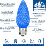 Novelty Lights 500CT Ultra Bright Dimmable Outdoor C9 LED Faceted Christmas Light Replacement Bulbs Decorative LED | Lumora