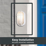 Designers Fountain Outdoor Wall Light, 5 Inch Oval Bulkhead Lighting Fixture with Cage Guard, Porch or Patio | Lumora