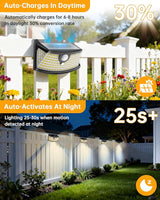 Aootek New Solar Motion Sensor Lights 120 LEDs with Lights Reflector,270° Wide Angle, IP65 - Outdoor Path Light | Lumora