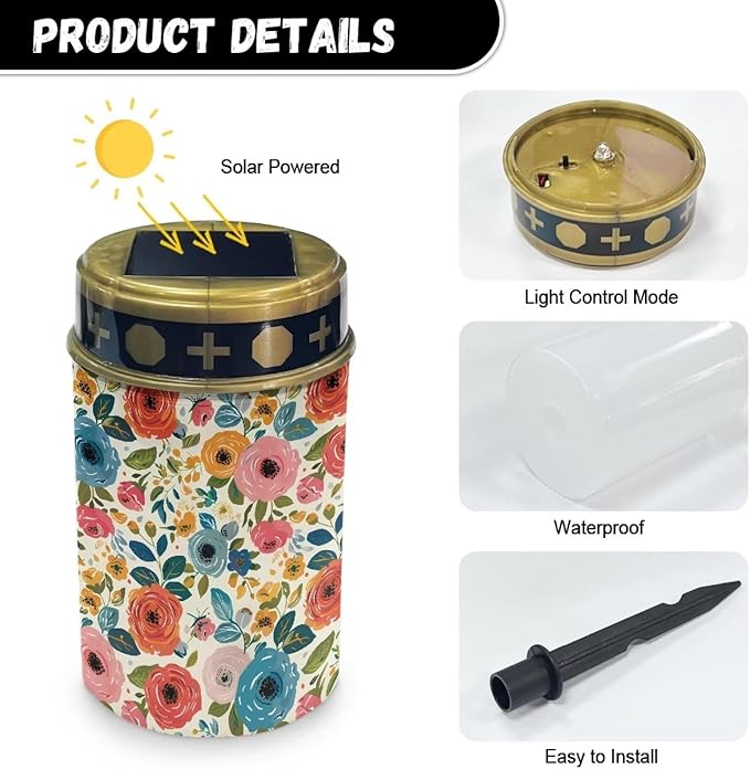 Flower Spot Lights Outdoor Solar Powered Landscape Lights Solar Powered Outdoor Lighting Solar Power Solar Lights for Garden Yard Solar Lights for Outside Convenient