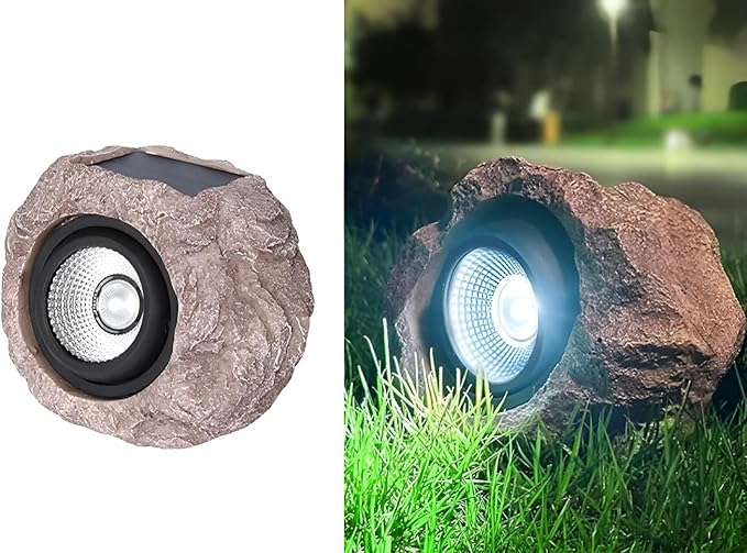 Solar Rock Lights Outdoor – IP65 Waterproof Solar Spot Lights for Yard, Path, & Landscape – Auto On/Off for Garden,Sidewalks, Patios & Outdoor Decor (1)