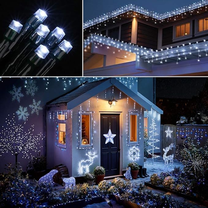 Toodour Battery Christmas Lights, 68.9ft 200 LED Christmas String Lights with 8 Twinkle Modes, Timer, Waterproof Battery Operated String Light for Home, Party, Holiday, Xmas Decor - White
