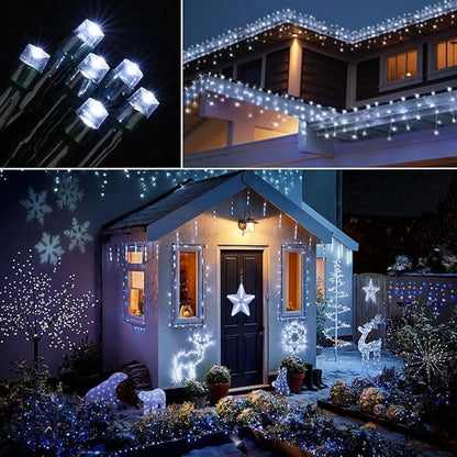 Toodour Battery Christmas Lights, 68.9ft 200 LED Christmas String Lights with 8 Twinkle Modes, Timer, Waterproof Battery Operated String Light for Home, Party, Holiday, Xmas Decor - White