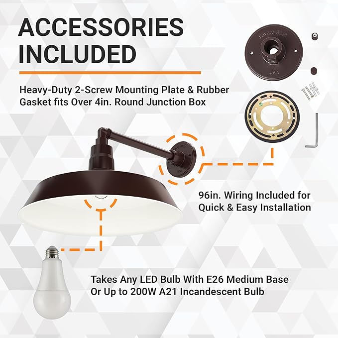 17in. Architectural Bronze Outdoor Gooseneck Barn Light Fixture With 13in. Long Extension Arm - Wall Sconce | Lumora