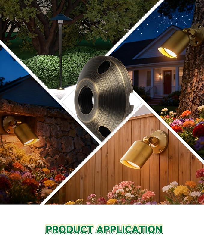Sturdy Cast Brass Landscape Lighting Mounting Base, Outdoor Light Mounting Plate, Surface Mounting Plate, Low Voltage Landscape Lighting Accessories Antique Bronze 2pcs