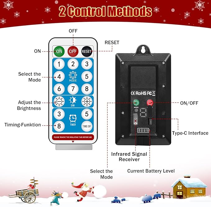 40in Christmas Solar Candy Cane Pathway Lights, 12Pcs 120 LED Solar Outdoor Christmas Decorations with Red Bow Waterproof, 8 Modes Timer Remote Walkway Garden Light for Xmas Yard Lawn Patio Decor