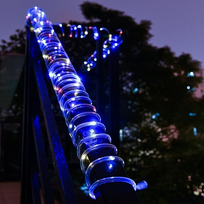 Solar Rope Lights, 23ft 50LED Waterproof Copper Tube Wire String Lights for Garden,Yard, Path, Fence, Stairs, Backyard, Patio Decorative (Multicolor)