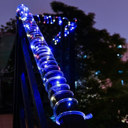 Solar Rope Lights, 23ft 50LED Waterproof Copper Tube Wire String Lights for Garden,Yard, Path, Fence, Stairs, Backyard, Patio Decorative (Multicolor)