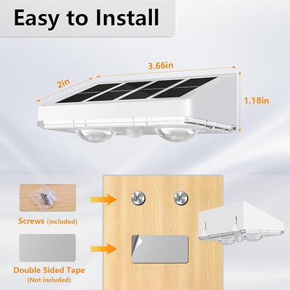 NIORSUN Solar Fence Lights,24 Pack Solars Deck Light,Warm White Color,Outdoor Bulb Waterproof Led IP65,Power Patio Lamp with Lenses for Outside/Backyard/Railing/Yard(White)