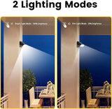 Outdoor Spotlight Solar Powered, Dusk to Dawn Deck Lights, 2-Mode 90° Adjustable Ideal for Wet Location, Bright | Lumora