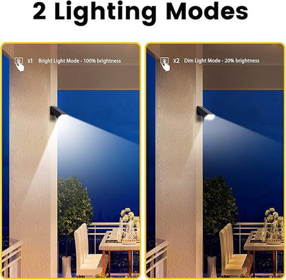Outdoor Spotlight Solar Powered, Dusk to Dawn Deck Lights, 2-Mode 90° Adjustable Ideal for Wet Location, Bright Solar Wall Pack for Patio Parking Lot Alleyways Doorway, 4-Pack