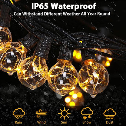 Color Changing Christmas Lights Outdoor String Lights 50ft 50 G40 Bulbs Waterproof Connectable up to 200ft w/ 2 Remotes Timer for Patio Bistro House Garden Party Gazebo Xmas Indoor Outside Decor
