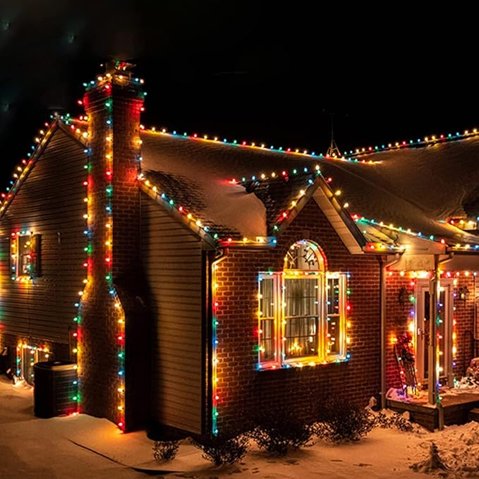 C7 Christmas Lights Outdoor 25Ft LED Christmas String Lights with 27 Multicolor LED Bulbs(2 Spare), Vintage | Lumora