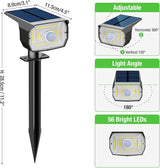 Solar Spot Lights Outdoor Motion Sensor with 3 Modes, [ 4 Pack/56 LED ] Solar Spotlights Outdoor Waterproof 2-in-1 | Lumora
