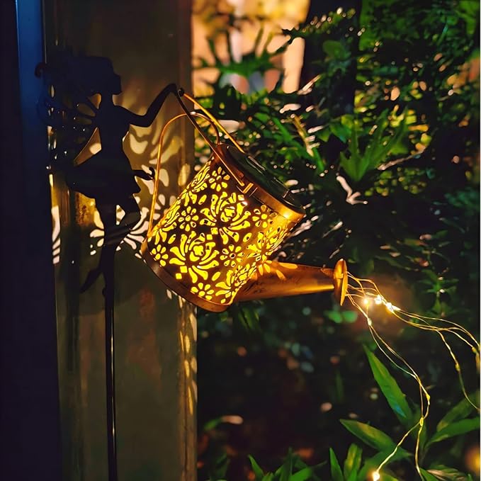 Solar Watering Can Lights,Garden Decor Solar Fairy Watering Lantern, LED Solar Fairy Outdoor String Lights, Star | Lumora
