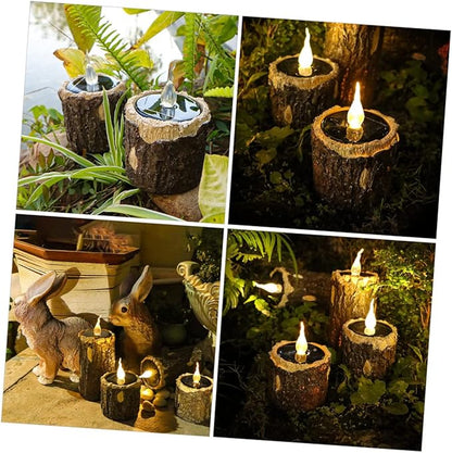 SUPVOX Solar Stump Lamp Led Outdoor Decorative Light for Garden Pathway Easy Installation Solar-Powered Landscape Light for Patio Lawn and Courtyard