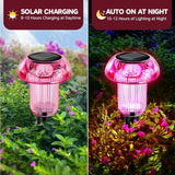 Easter Solar Pathway Lights Outdoor Decorative 4 Pack, Purple LED Mushroom Solar Lights Outdoor Waterproof Solar | Lumora