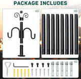 String Light Poles 2 Pack, 10FT Patio Light Poles for String Lights Metal Post Pole with Hooks to Hang Outdoor | Lumora