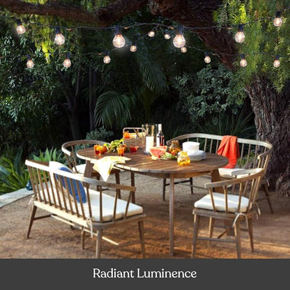 Brightech Ambience Pro Solar Powered LED Outdoor String Lights - 27 Ft Commercial Waterproof Patio Lights with Edison Bulbs - Durable String Lights for Outside, Backyard, Porch - 1W, Soft White