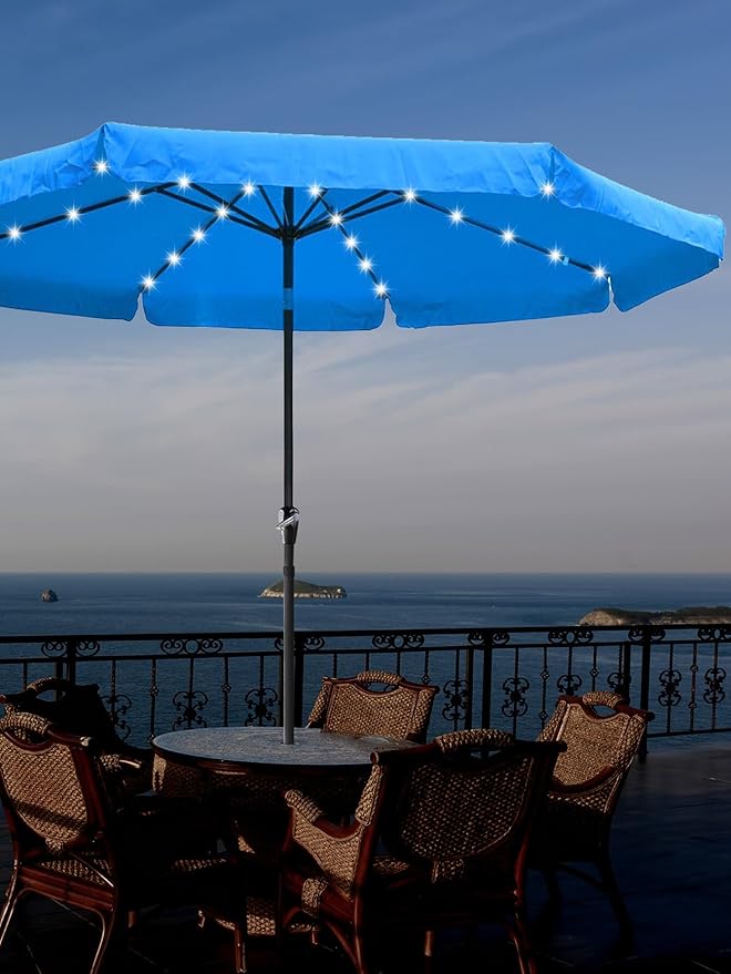 Yescom Solar String Light 40 LED Fit for 9 ft 8 Ribs Patio Offset Umbrella Outdoor Yard Party Wedding with Clips | Lumora
