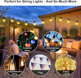 4 Pack String Light Poles for Outside, Heavy-Duty Metal Light Poles for Outdoor String Lights with Fork, Adjustable | Lumora