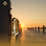 Sunluck Brass Bulkhead Light,Grid Oval Nautical Wall Light,Lampshade,Ceiling Mount Lighting,Sauna Light Waterproof | Lumora