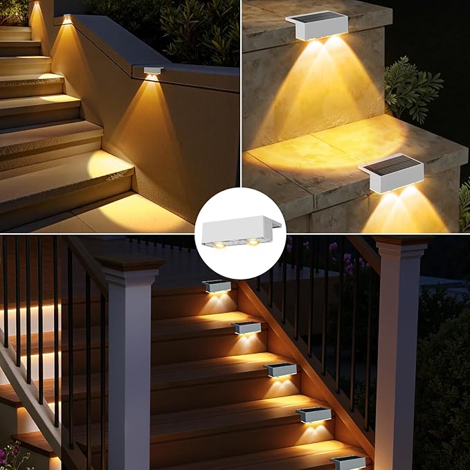 NIORSUN Solar Fence Lights,12 Pack Deck Light,Led Outdoor Lamp 3000K/6000K + RGB Wall Lights,IP45 Waterproof Solar | Lumora
