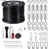 Upgraded Outdoor String Light Hanging Kit, 170ft Globe String Light Suspension Kit w/Expansion Hook, Stainless | Lumora