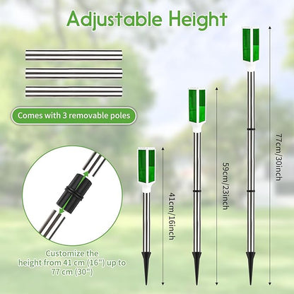 5 PCS Solar Driveway Markers, Solar Powered Driveway Lights on Poles, Outdoor Landscape Reflectors for Snow Road, Yard, Parking Lot, and Sidewalk (Green)