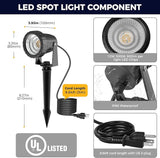 L LOHAS LED 12W Dusk to Dawn Outdoor Lighting, Auto On/Off 3000K Landscape Outdoor Spotlight, IP66 Waterproof Plug | Lumora