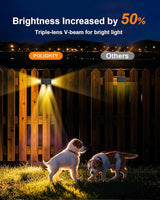 12 Pack 3-Side Solar Fence Lights Outdoor Waterproof with Warm White LED Spot Lens, for Wall, Deck, Patio, Yard | Lumora