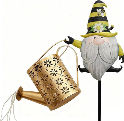 Christmas Solar Santa Kettle Lights - Gnome Theme Lighting in Kettle Shape - Christmas Lawn Decorative Lights | for Family Friends Path Garden Lawn Holiday Patio Snow
