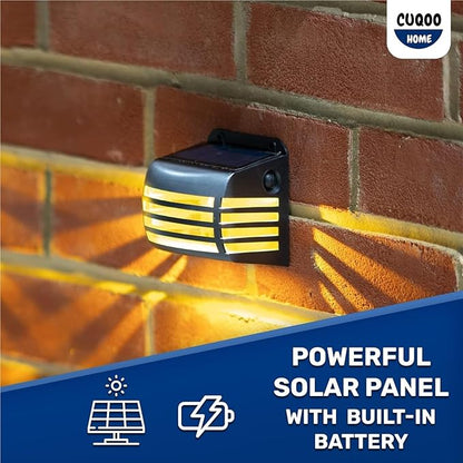 QUQUQ Solar Pathway Lights Slatted Solar Wall Lights Outdoor LED Waterproof Yard Patio Decor