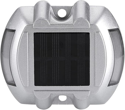 Casting Aluminum Solar Pathway Light, 6 LED Waterproof Outdoor Driveway Lamp - Energy Efficient Solar Powered, Durable Waterproof Design, Ideal for Yard and Road Safety (Flashing red)