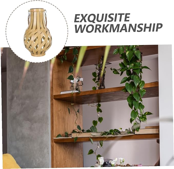 BESPORTBLE Solar Hanging Lantern Outdoor Garden Light Weaving Solar Lantern Lamp 17.5x17.5cm for Patio Yard Cafe Decorative