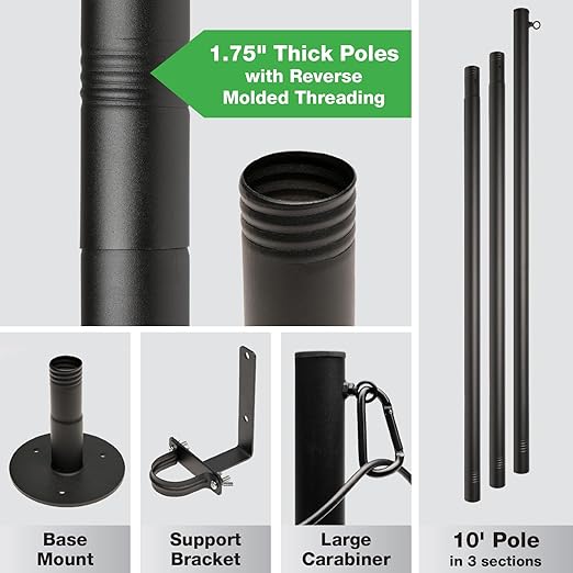 EXCELLO Global Products Premium String Light Poles - 4 Pack - Extends to 10 Feet – Deck Mount - Outdoor Path Light | Lumora
