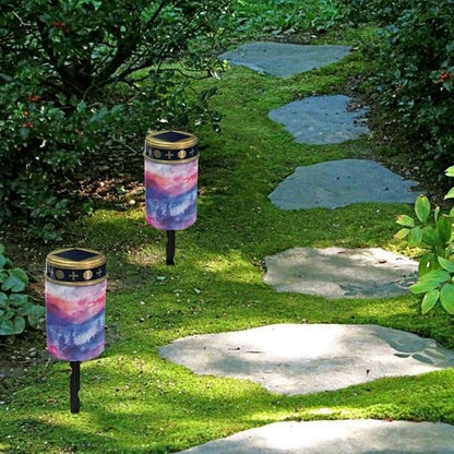 Kuiaobaty Forest LED Solar Lights for Outside Stylish Solar Powered Lights Stake Waterproof Solar Cross for Cemetery Grave Decorative Solar Lights Outdoor Garden Path Gift for Dad