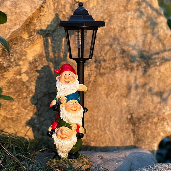 Solar Garden Gnomes Statue, Solar Gnomes Figurine Light with Welcoming Signs, for Outdoor Landscape,Lawn Courtyard | Lumora