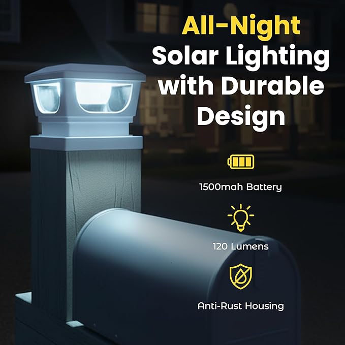 Brighticonic Solar Post Cap Lights Outdoor for 4x4, 3x3 – Auto On/Off Post Lights Solar Powered - Easy Install | Lumora