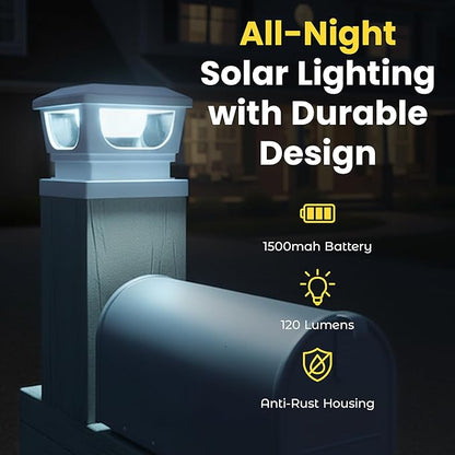 Brighticonic Solar Post Cap Lights Outdoor for 4x4, 3x3 – Auto On/Off Post Lights Solar Powered - Easy Install, IP65 Waterproof Deck & Fence Lights – Long Lasting Battery – 120 Lumen, CoolWhite - 4pck
