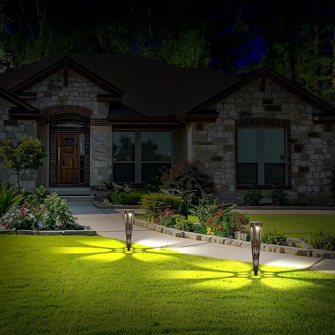 JJX Solar Pathway Lights, 6 Pack Outdoor Walkway Solar Lights for Yard Outside, Warm Light LED Landscape Light | Lumora