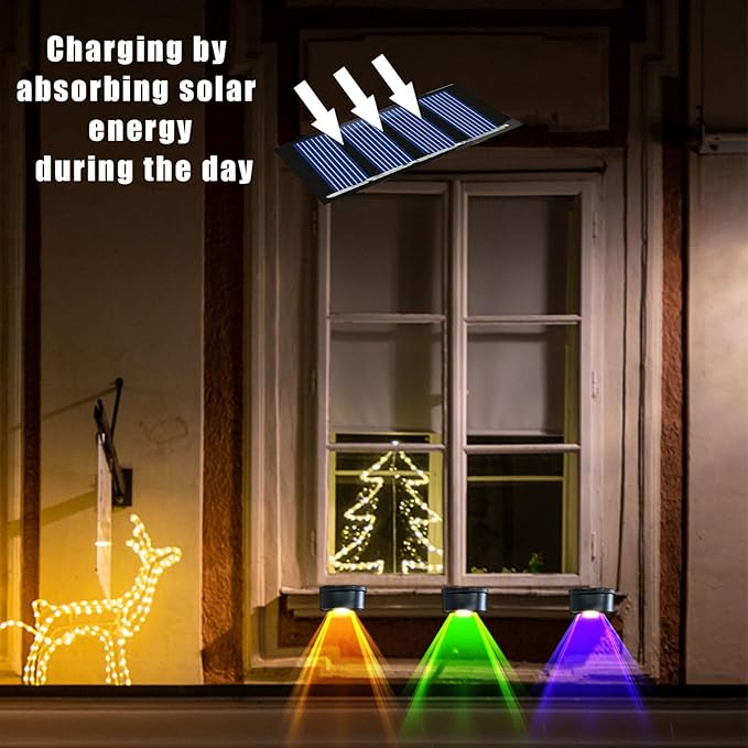 K.E.J. Solar Pool Side Lights Color Changing Solar Deck Lights Outdoor LED Step Light Waterproof Pool Accessories Decor for Stairs Fence Yard Driveway Pathway Yard Backyard Garden (8Pcs)