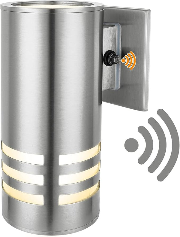Outdoor Wall Lights, Exterior Dusk to Dawn Sensor Wall Lanterns, Stainless Steel Front Door Lights with E26 Base | Lumora