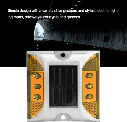 Driveway Solar Pathway Lights, LED Ground Lights Cast Aluminium with 800mAh Battery for Road Garden Yard (Yellow)